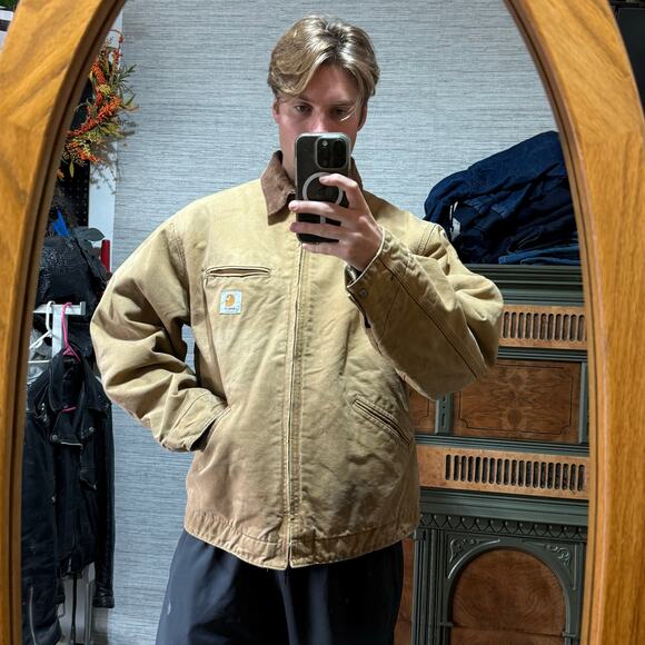 Vintage Carhartt Blanket Lined Detroit Jacket 6BLJT Tan Sz 50 Tall - Picture 10 of 10